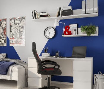 KASTOR/MALM стол белый 2 тумбы
