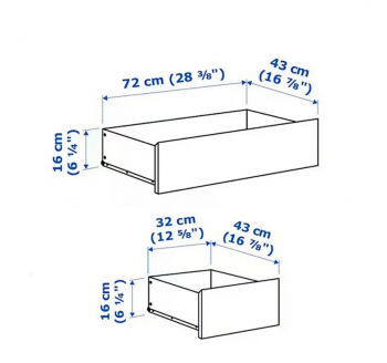 MALTA/MALM комод белый 2+2 ящика