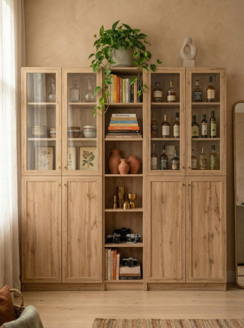 BILLY БИЛЛИ дуб вотан шкаф книжный 8 дверей