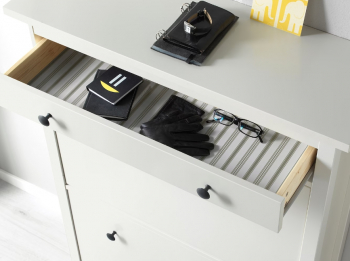 HEMNES ХЕМНЭС/MIRA галошница 2 отделения, 1 ящик белая