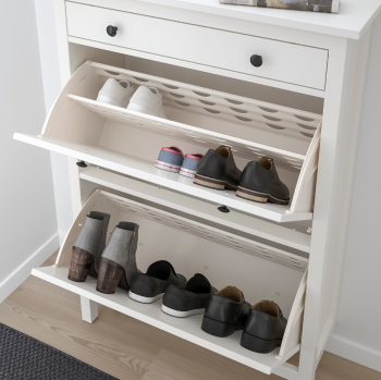 HEMNES ХЕМНЭС/MIRA галошница 2 отделения, 1 ящик белая