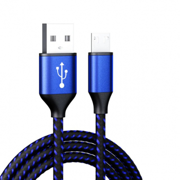 Кабель Micro USB черный + синий