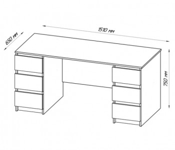 KASTOR/MALM стол дуб венге 2 тумбы