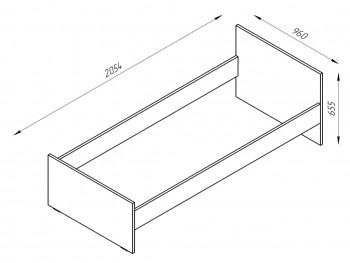 ORION/MALM кровать одинарная 90*200 Венге