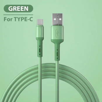 USB Type C кабель для быстрой зарядки зелёный