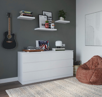 VÄRMA/MALM комод белый 6 ящиков