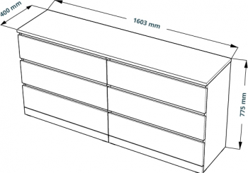 VÄRMA/MALM комод чёрный 6 ящиков
