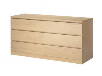 VÄRMA/MALM комод белёный дуб 6 ящиков