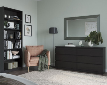 VÄRMA/MALM комод чёрный 6 ящиков